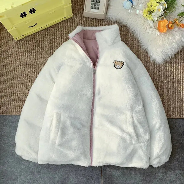 Chaqueta Acolchada Oso Kawaii Invierno Ajustable - Tienda Kawaii