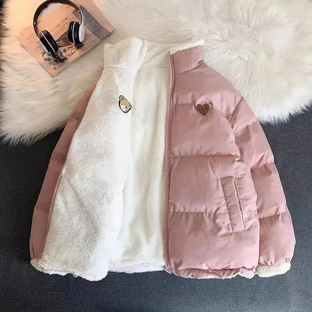 Chaqueta Acolchada Oso Kawaii Invierno Ajustable - Tienda Kawaii