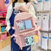 Mochila Transparente Kawaii De Gran Capacidad Para Escuela - Tienda Kawaii