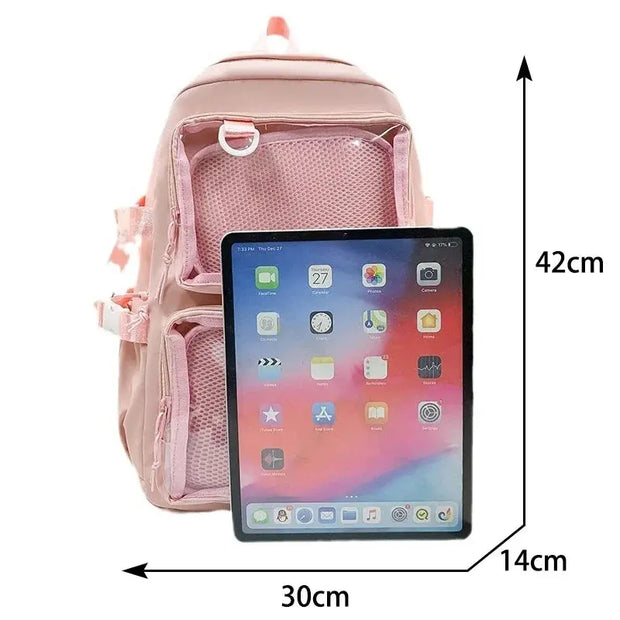 Mochila Transparente Kawaii De Gran Capacidad Para Escuela - Tienda Kawaii