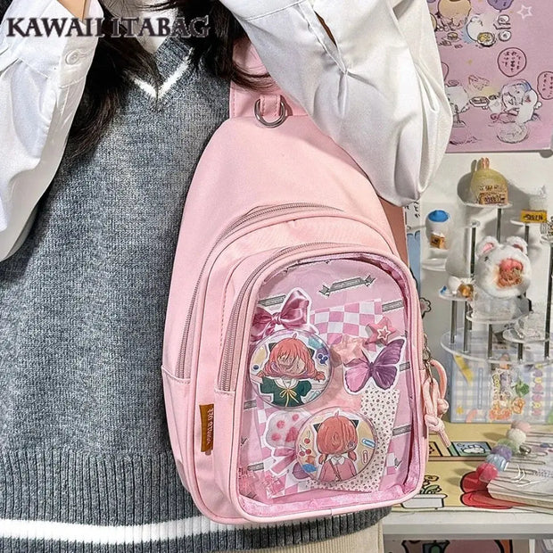 Mochila Kawaii con Ventana Transparente Estilo Japonés - Tienda Kawaii