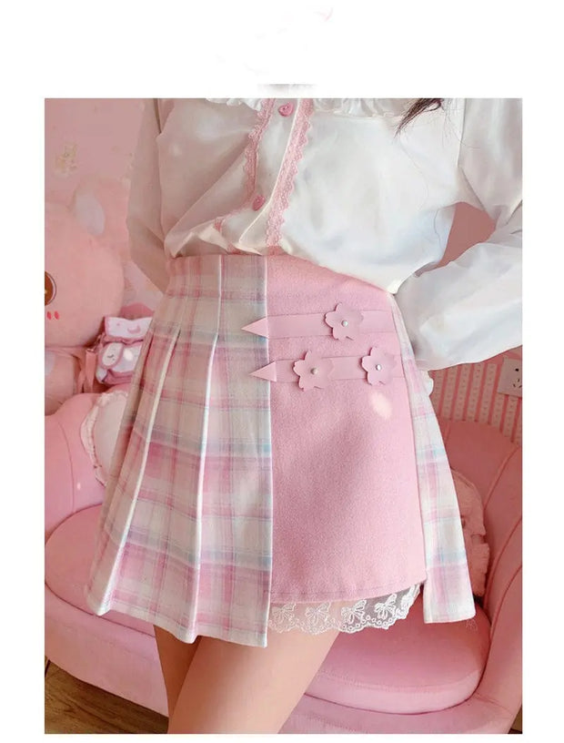 Falda Kawaii Con Estampado Sakura - Tienda Kawaii