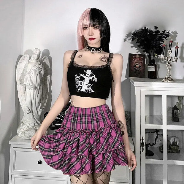 Falda Kawaii Estilo College Rosa Aesthetic - Tienda Kawaii