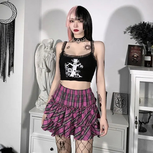 Falda Kawaii Estilo College Rosa Aesthetic - Tienda Kawaii