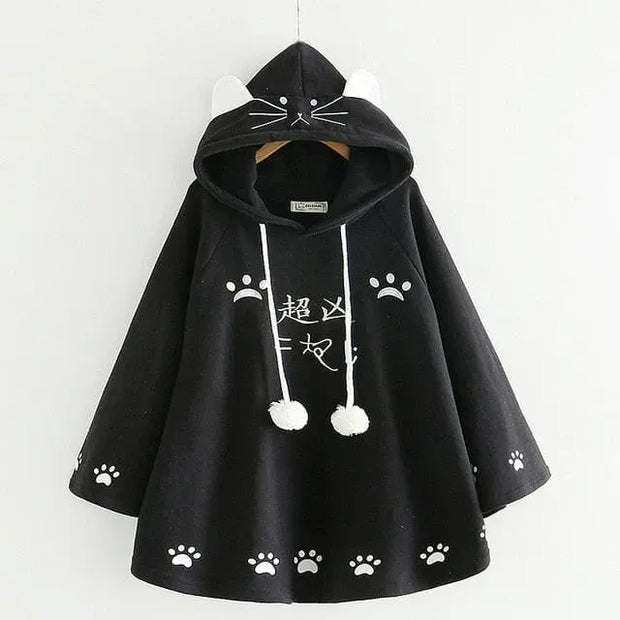 Poncho Con Capucha Orejas De Gato - Tienda Kawaii