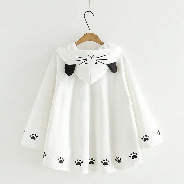 Poncho Con Capucha Orejas De Gato - Tienda Kawaii