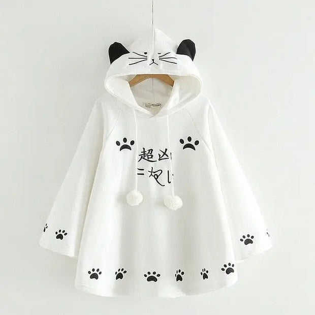 Poncho Con Capucha Orejas De Gato - Tienda Kawaii