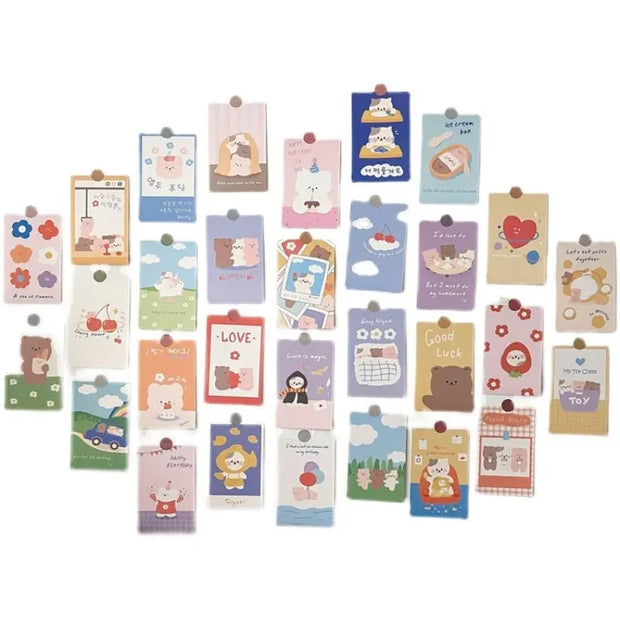 Set De Postales Kawaii Coreanas De Oso Y Conejo - Tienda Kawaii