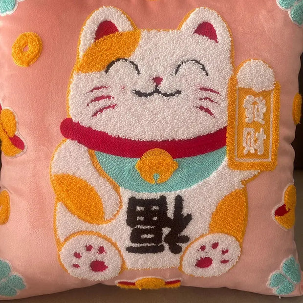 Cojín De Peluche Manekineko Suave Para Buena Suerte - Tienda Kawaii