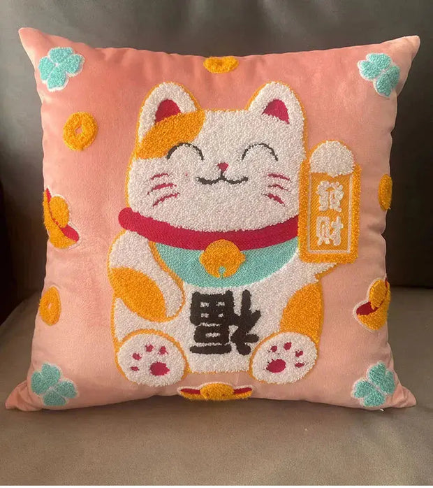 Cojín De Peluche Manekineko Suave Para Buena Suerte - Tienda Kawaii