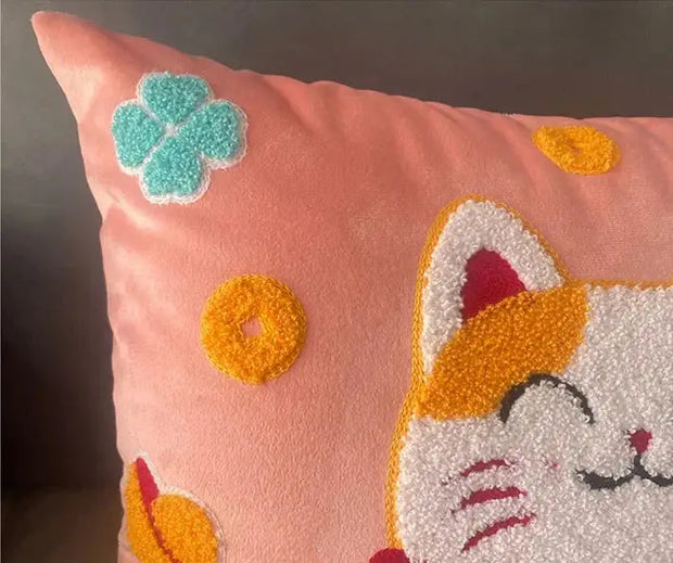 Cojín De Peluche Manekineko Suave Para Buena Suerte - Tienda Kawaii