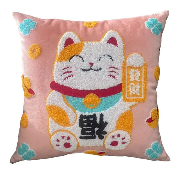 Cojín De Peluche Manekineko Suave Para Buena Suerte - Tienda Kawaii