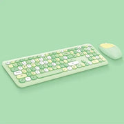 Teclado y Ratón Inalámbrico Macaron Pastel - Tienda Kawaii