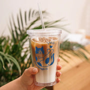 Botella Térmica Doble Capa Nyangheayo Coreana Con Pajita - Tienda Kawaii