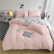 Juego De Funda Nórdica Coreana Algodón Lavado Pastel - Tienda Kawaii