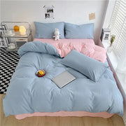 Juego De Funda Nórdica Coreana Algodón Lavado Pastel - Tienda Kawaii