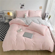 Juego De Funda Nórdica Coreana Algodón Lavado Pastel - Tienda Kawaii