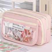 Estuche Grande con Cremallera Color Rosa Pastel - Tienda Kawaii