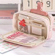 Estuche Grande con Cremallera Color Rosa Pastel - Tienda Kawaii