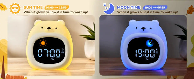 Reloj Despertador para Niños con Luz Nocturna en Forma de Perrito - Tienda Kawaii
