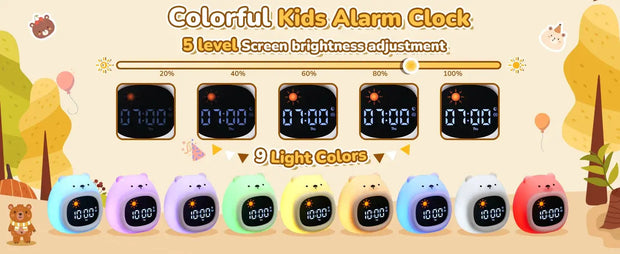 Reloj Despertador para Niños con Luz Nocturna en Forma de Perrito - Tienda Kawaii