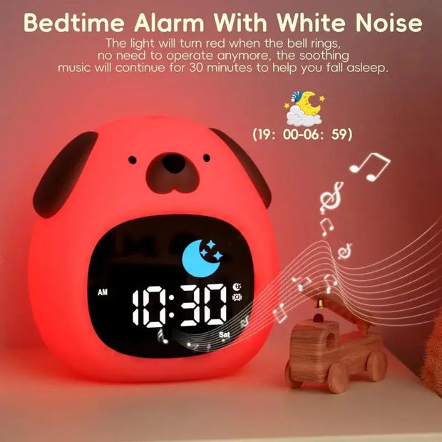 Reloj Despertador para Niños con Luz Nocturna en Forma de Perrito - Tienda Kawaii
