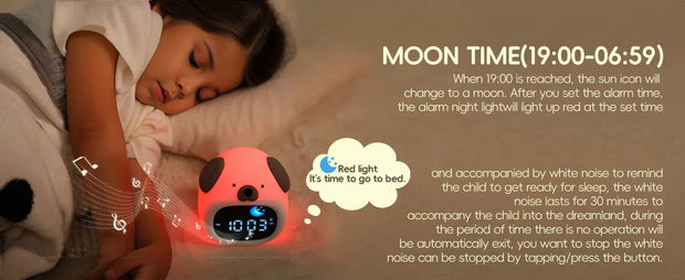 Reloj Despertador para Niños con Luz Nocturna en Forma de Perrito - Tienda Kawaii