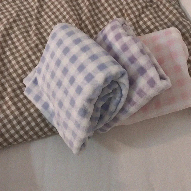 Pijama De Forro Polar Suave Con Diseño De Cuadros - Tienda Kawaii