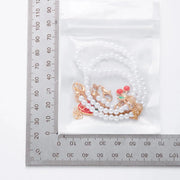 Collar Boho con Colgante Perla y Abalorios de Fresa Verano - Tienda Kawaii