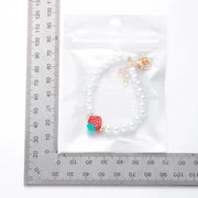 Collar Boho con Colgante Perla y Abalorios de Fresa Verano - Tienda Kawaii