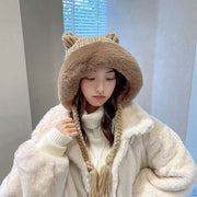 Gorro De Invierno De Orejas De Gato De Lana Suave - Tienda Kawaii