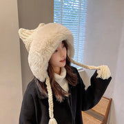 Gorro De Invierno De Orejas De Gato De Lana Suave - Tienda Kawaii